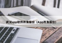 武汉app软件开发报价（App开发报价）