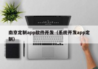 南京定制app软件开发（系统开发app定制）